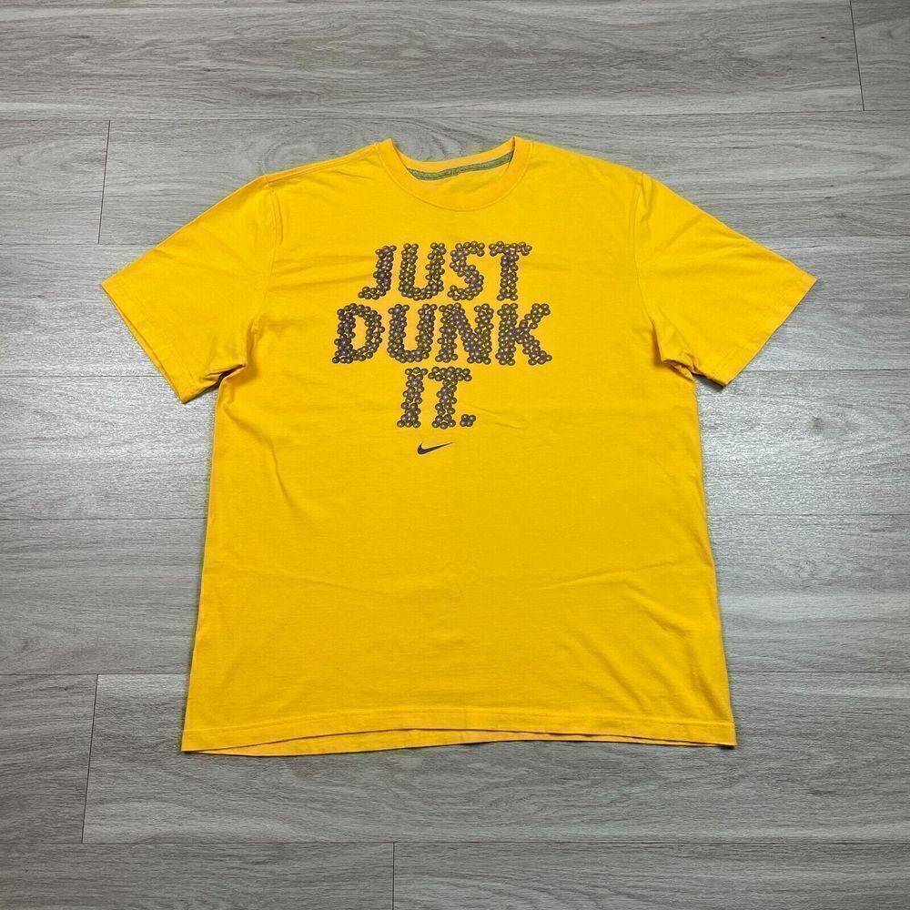 Nike Shirt Mens Extra Large Yellow Basketball Hoops Dunk It